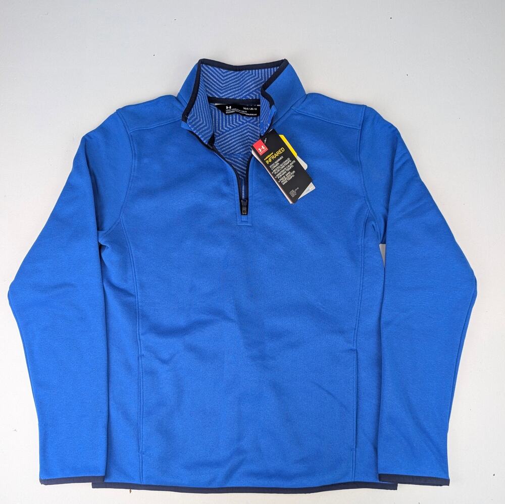 Under Armour Youth Large Coldgear Infrared 1/4 Zip Pullover - Bright Blue